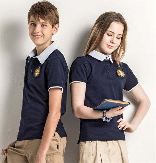 Custom-Navy-School-Uniform-100-Pique-Cotton-Polo-Shirt